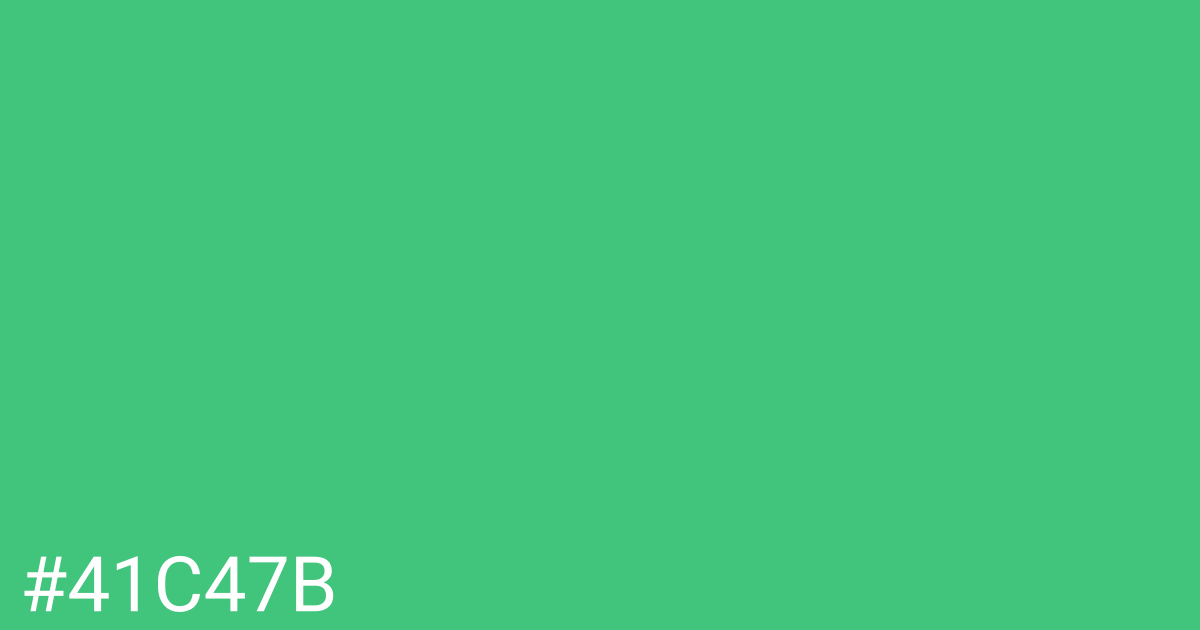 Hex color #41c47b graphic