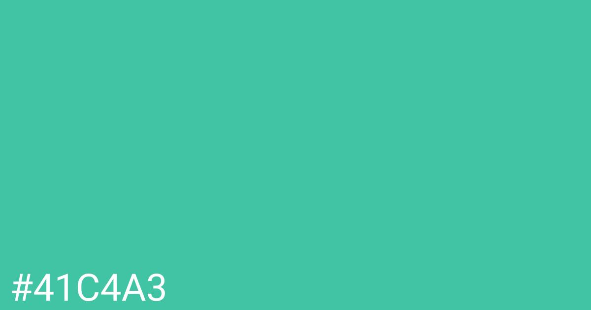 Hex color #41c4a3 graphic