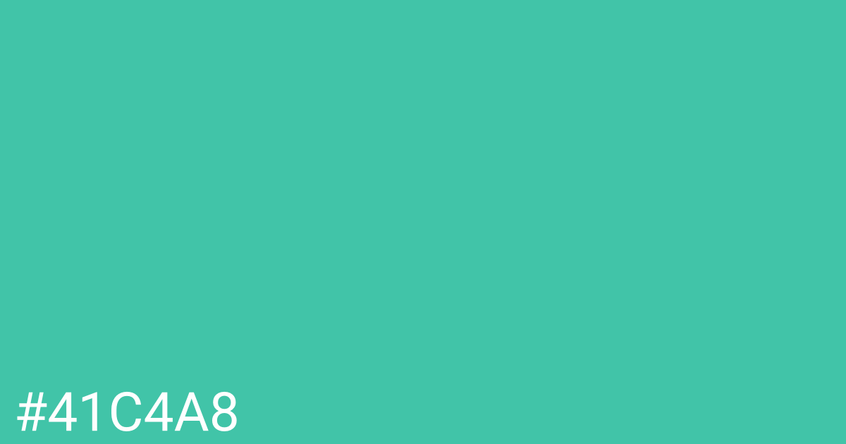 Hex color #41c4a8 graphic