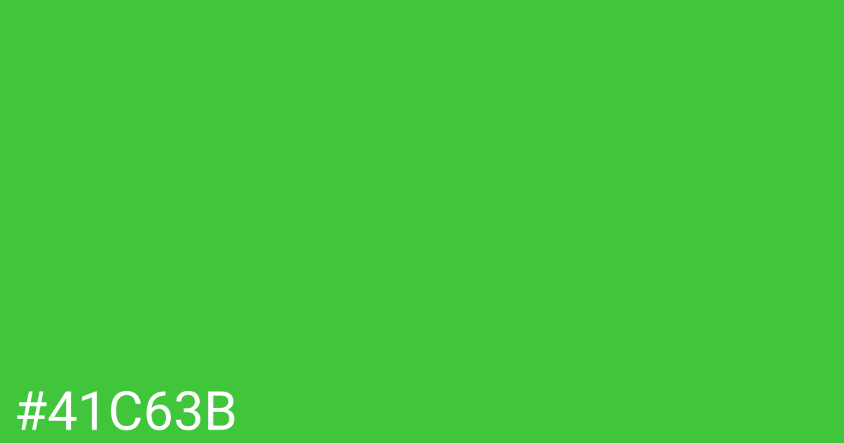 Hex color #41c63b graphic