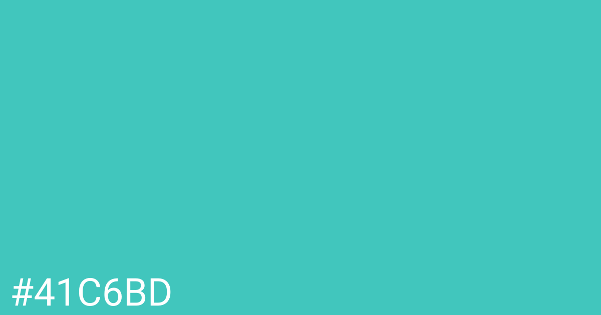 Hex color #41c6bd graphic