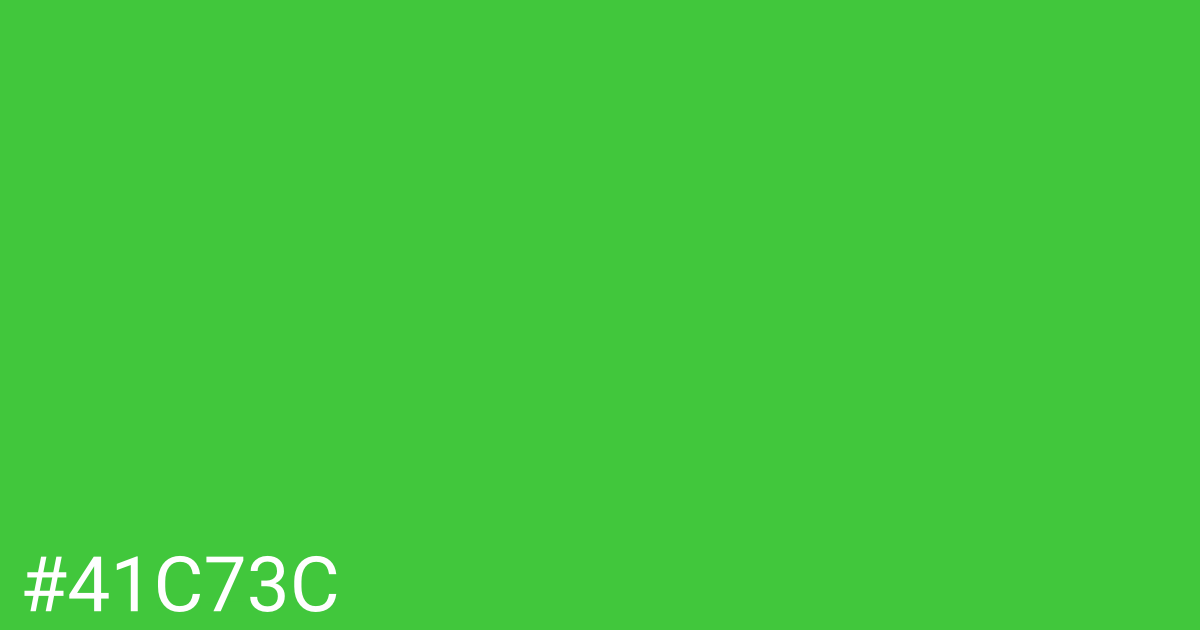 Hex color #41c73c graphic