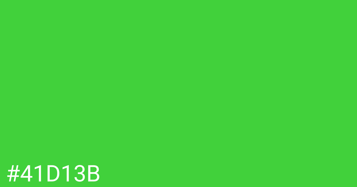 Hex color #41d13b graphic