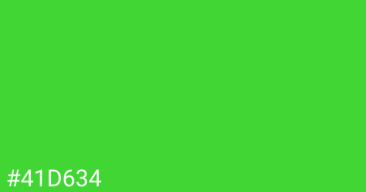 Hex color #41d634 graphic