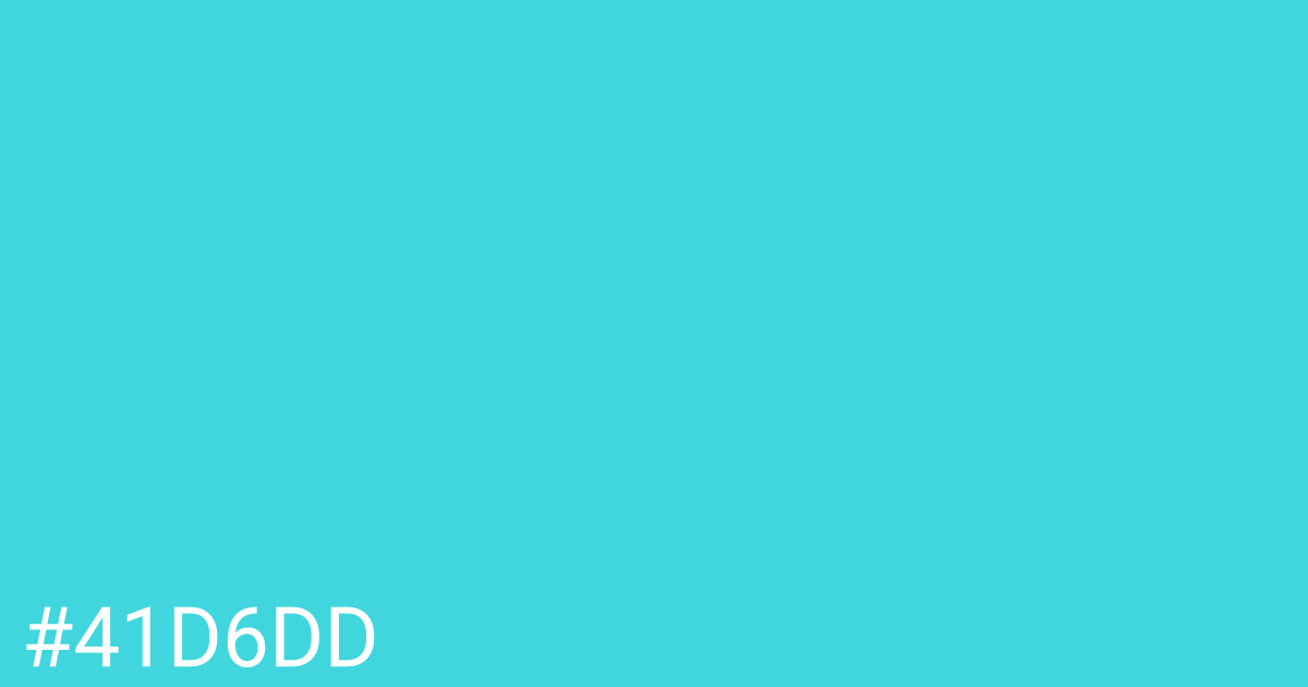 Hex color #41d6dd graphic