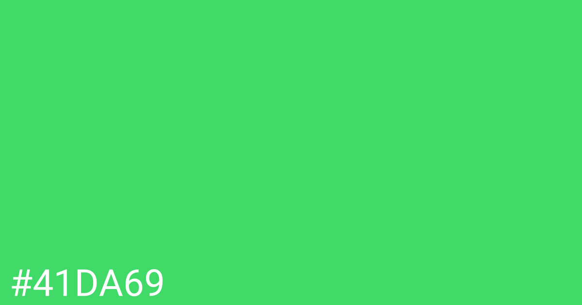 Hex color #41da69 graphic