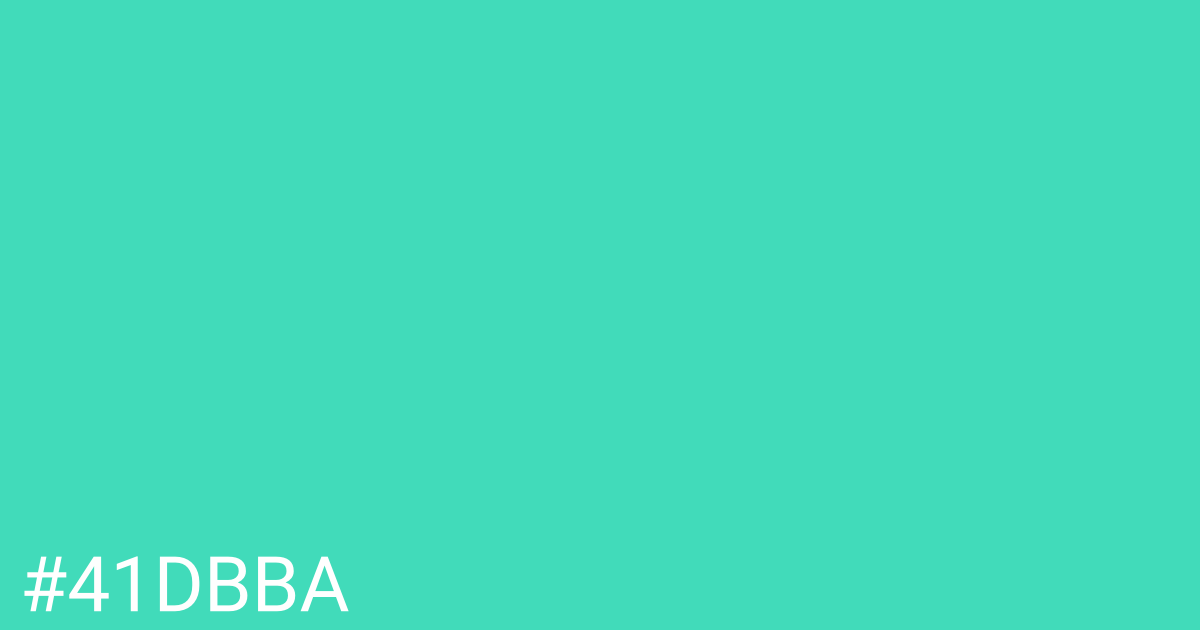 Hex color #41dbba graphic