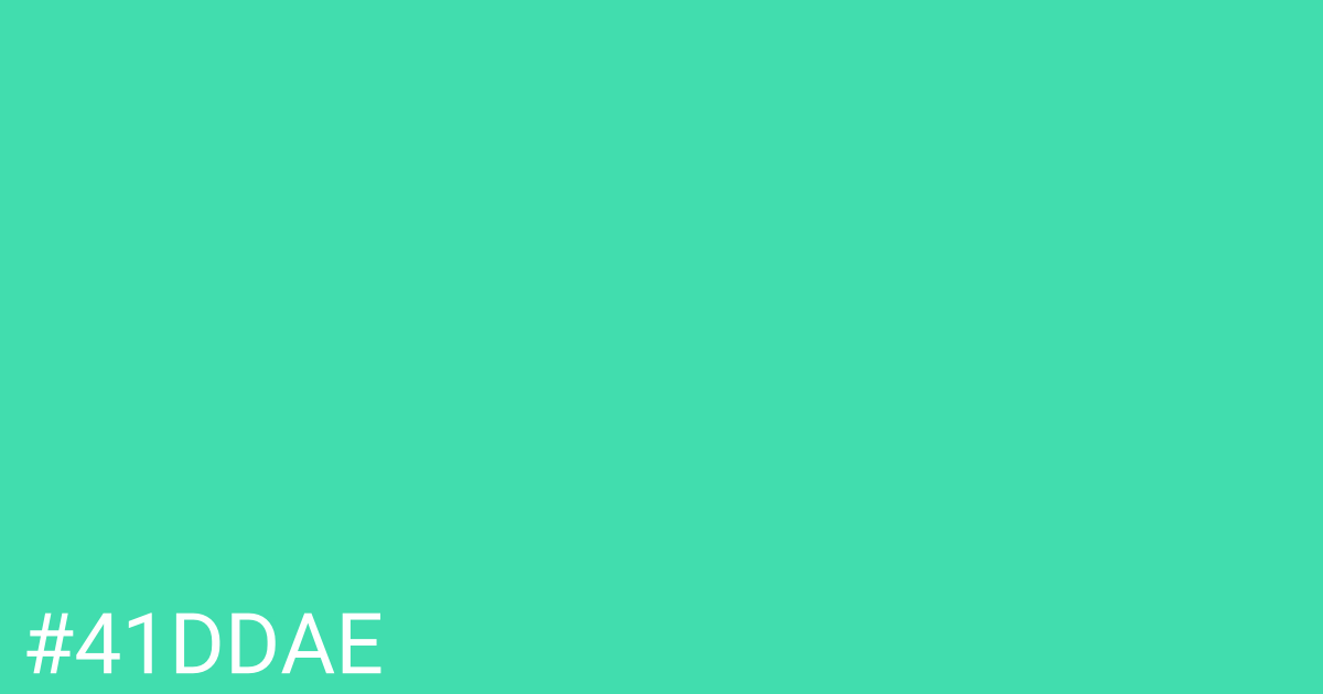 Hex color #41ddae graphic