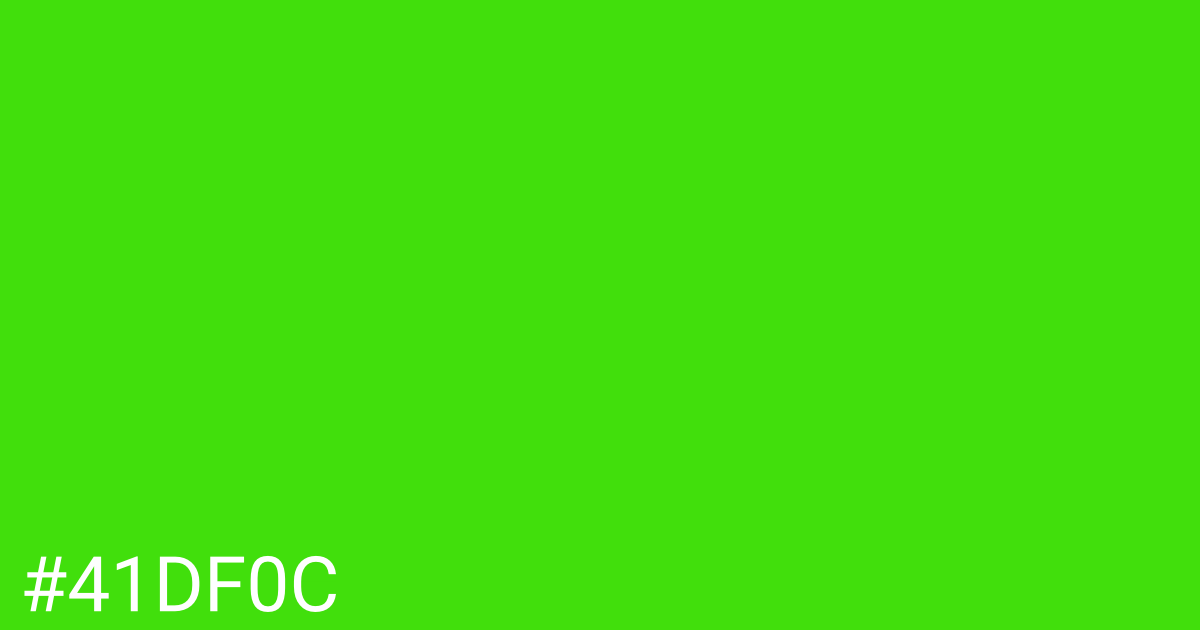 Hex color #41df0c graphic