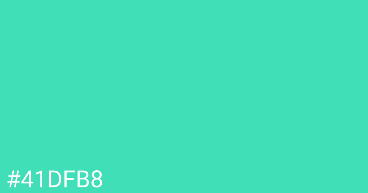 Hex color #41dfb8 graphic