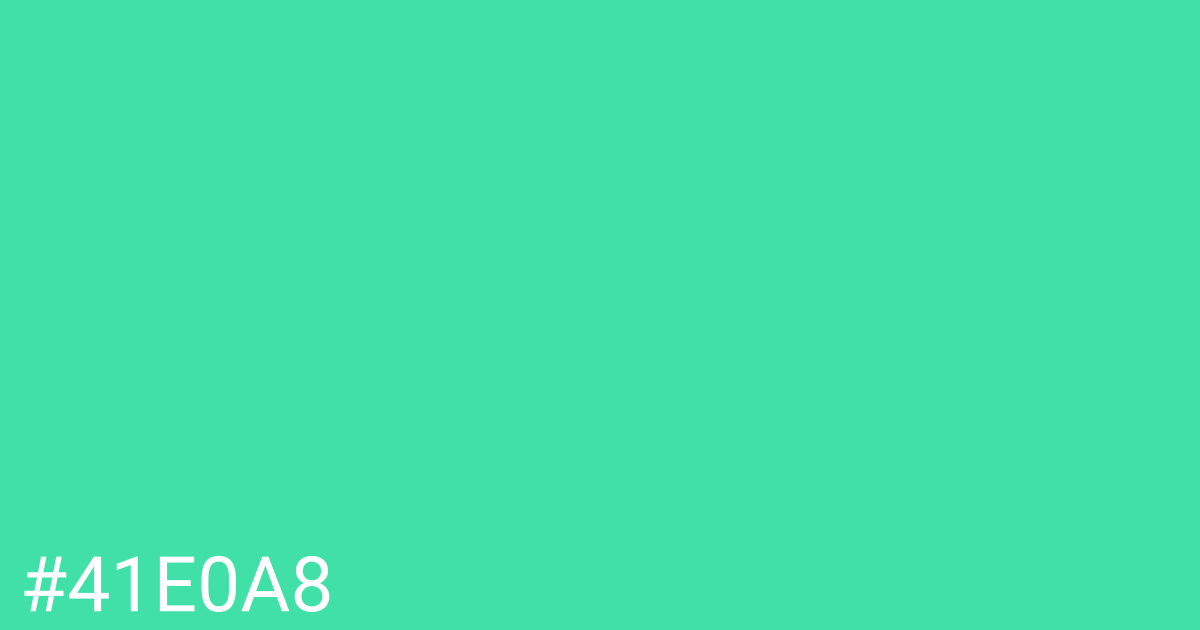 Hex color #41e0a8 graphic