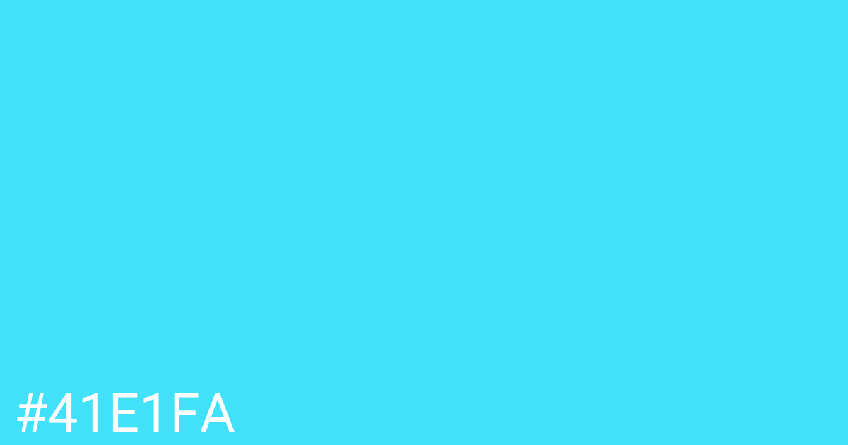 Hex color #41e1fa graphic