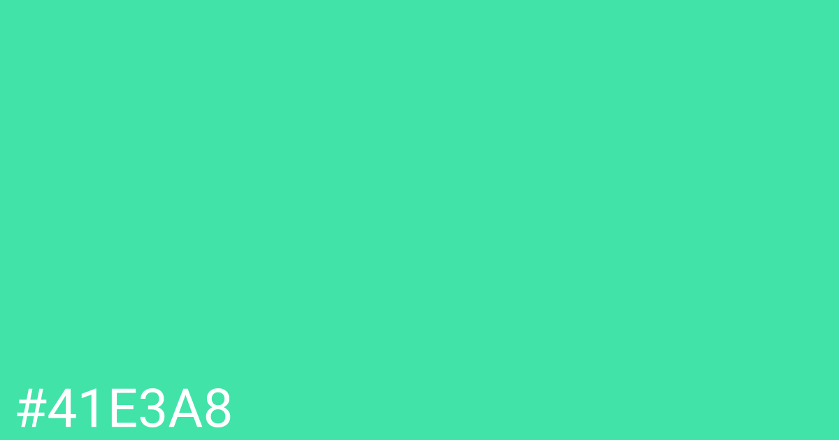 Hex color #41e3a8 graphic