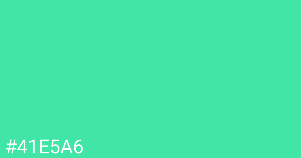 Hex color #41e5a6 graphic