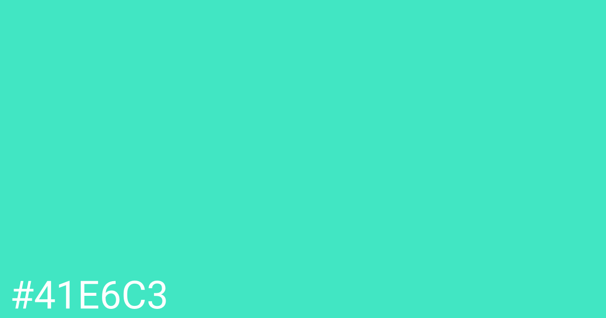 Hex color #41e6c3 graphic