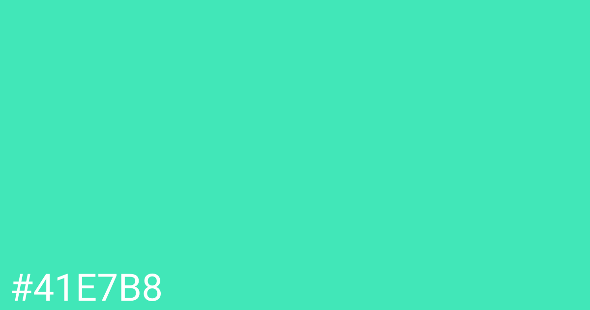 Hex color #41e7b8 graphic