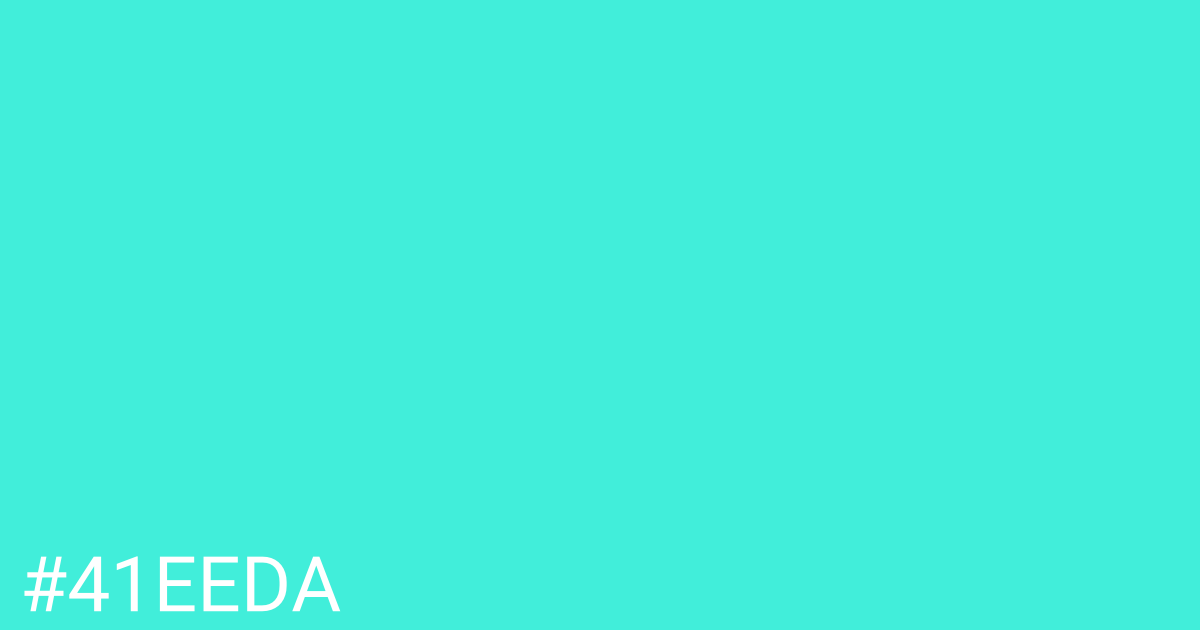 Hex color #41eeda graphic