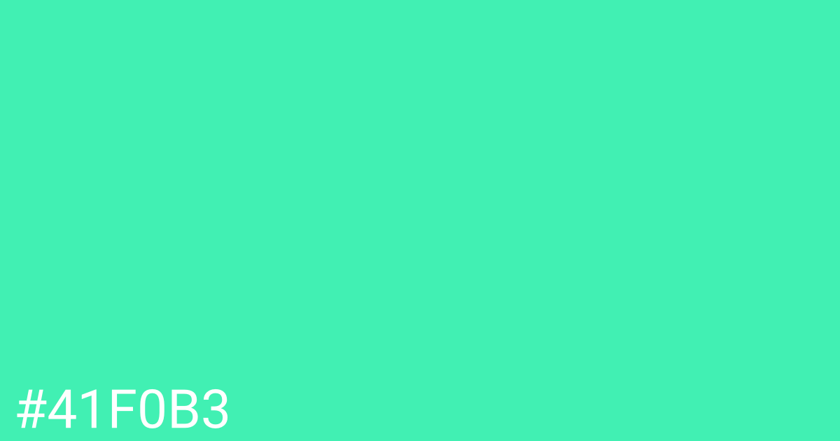 Hex color #41f0b3 graphic