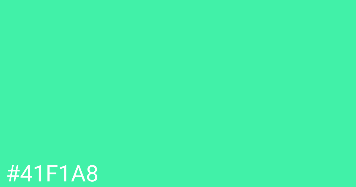 Hex color #41f1a8 graphic