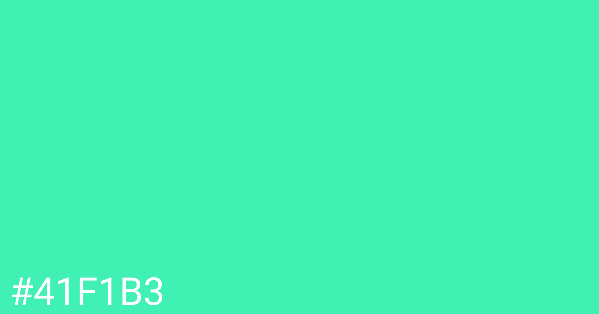 Hex color #41f1b3 graphic