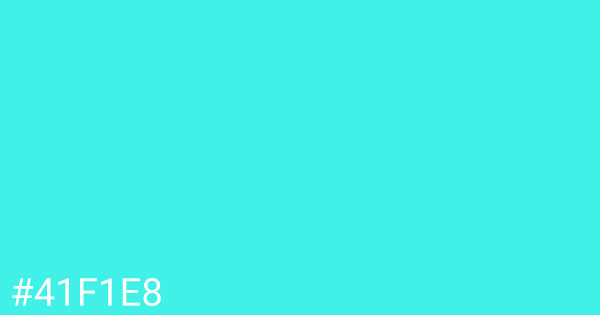 Hex color #41f1e8 graphic