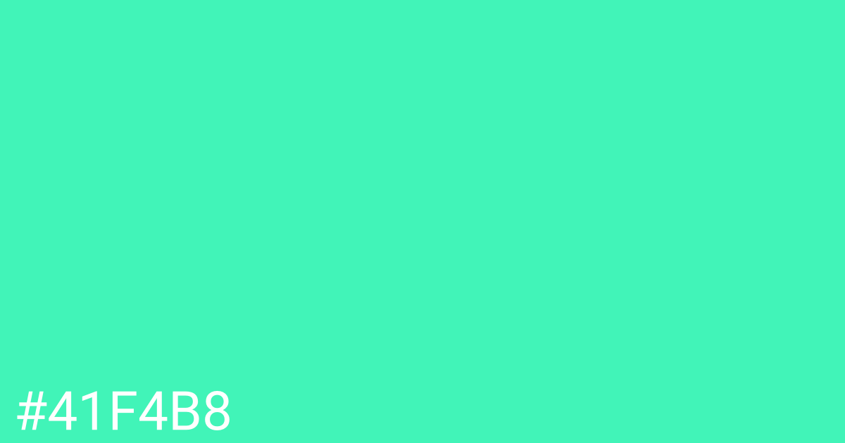 Hex color #41f4b8 graphic