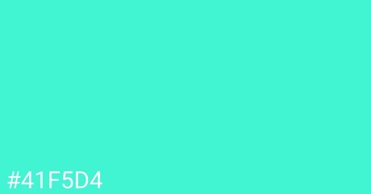 Hex color #41f5d4 graphic