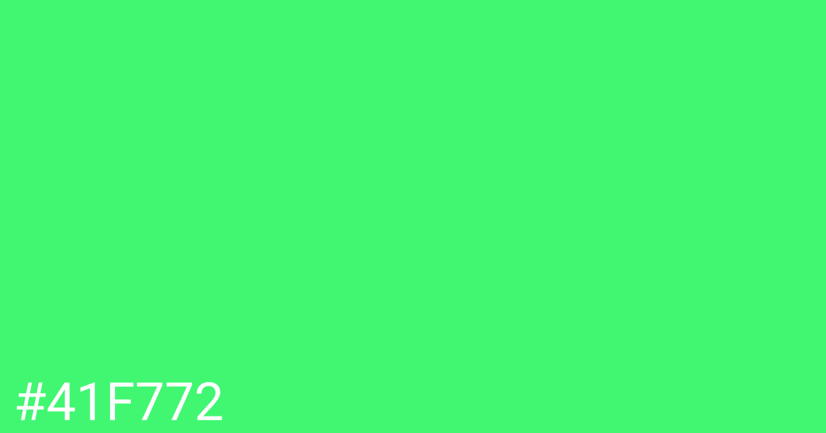 Hex color #41f772 graphic