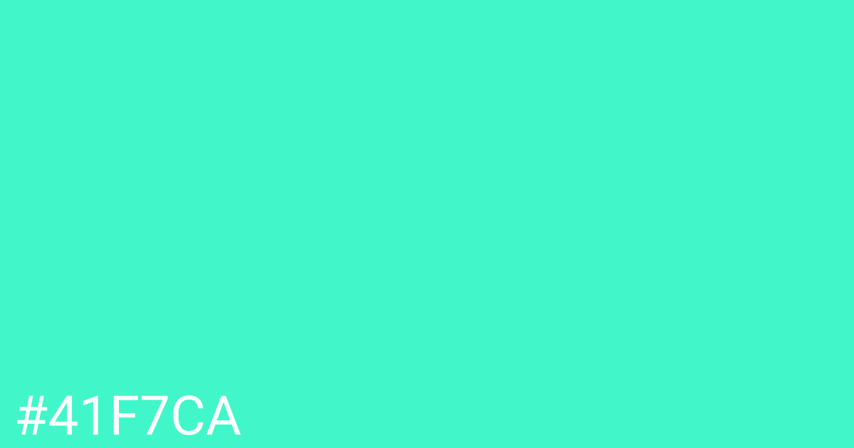 Hex color #41f7ca graphic