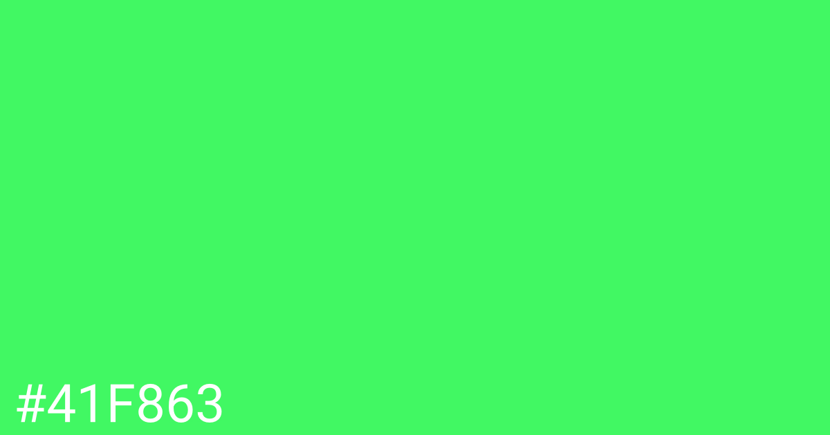 Hex color #41f863 graphic