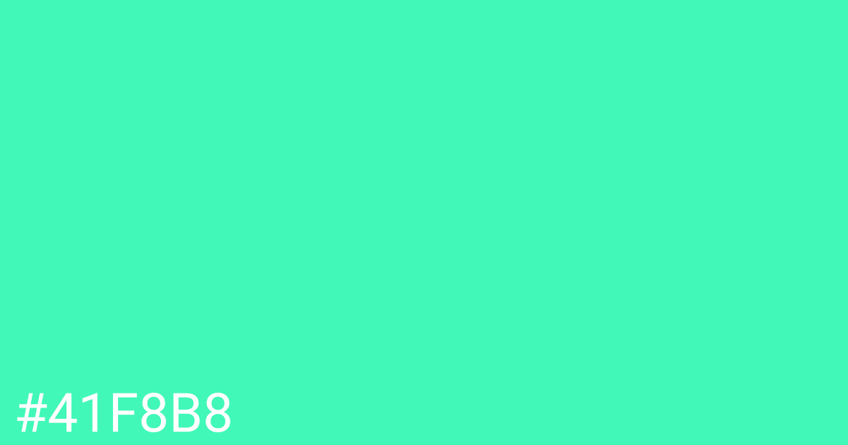 Hex color #41f8b8 graphic