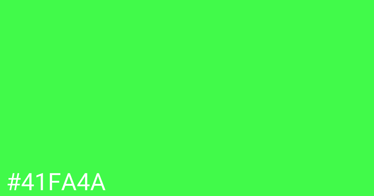 Hex color #41fa4a graphic