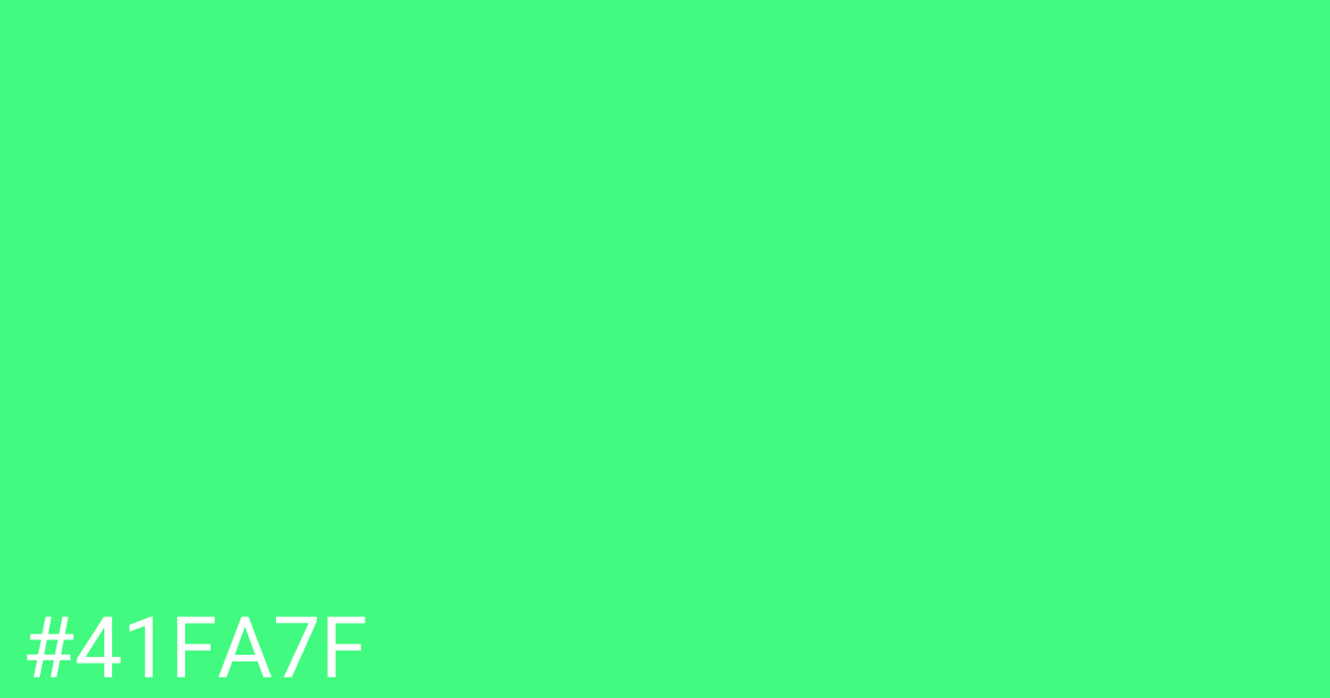 Hex color #41fa7f graphic