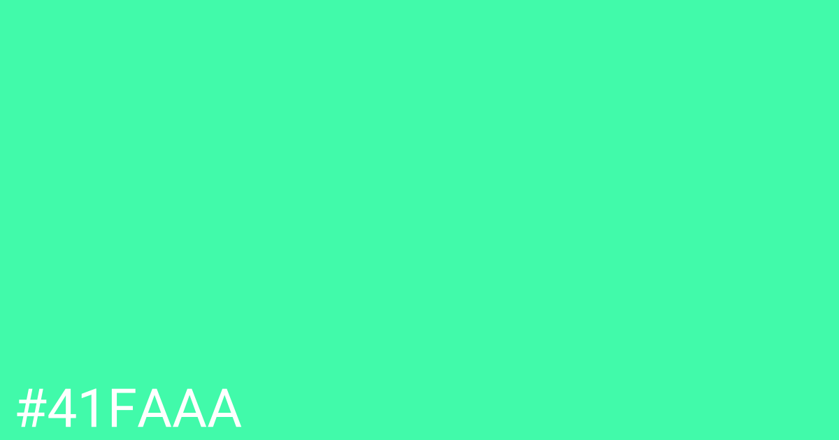 Hex color #41faaa graphic