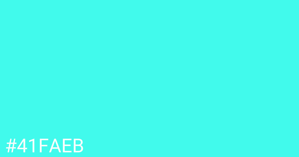 Hex color #41faeb graphic