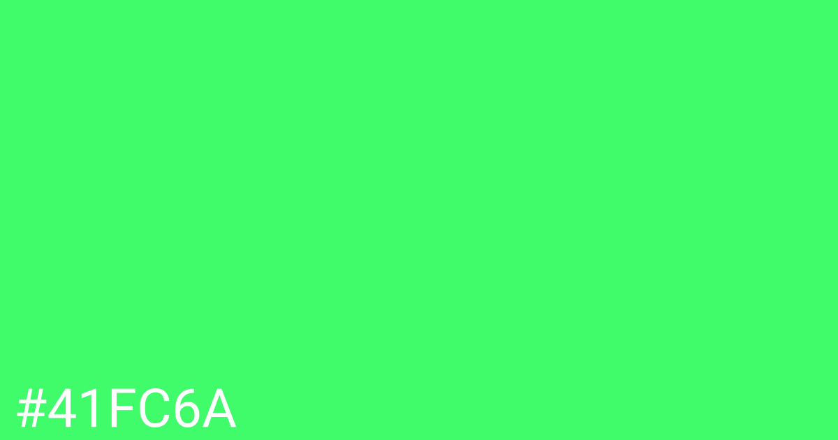 Hex color #41fc6a graphic