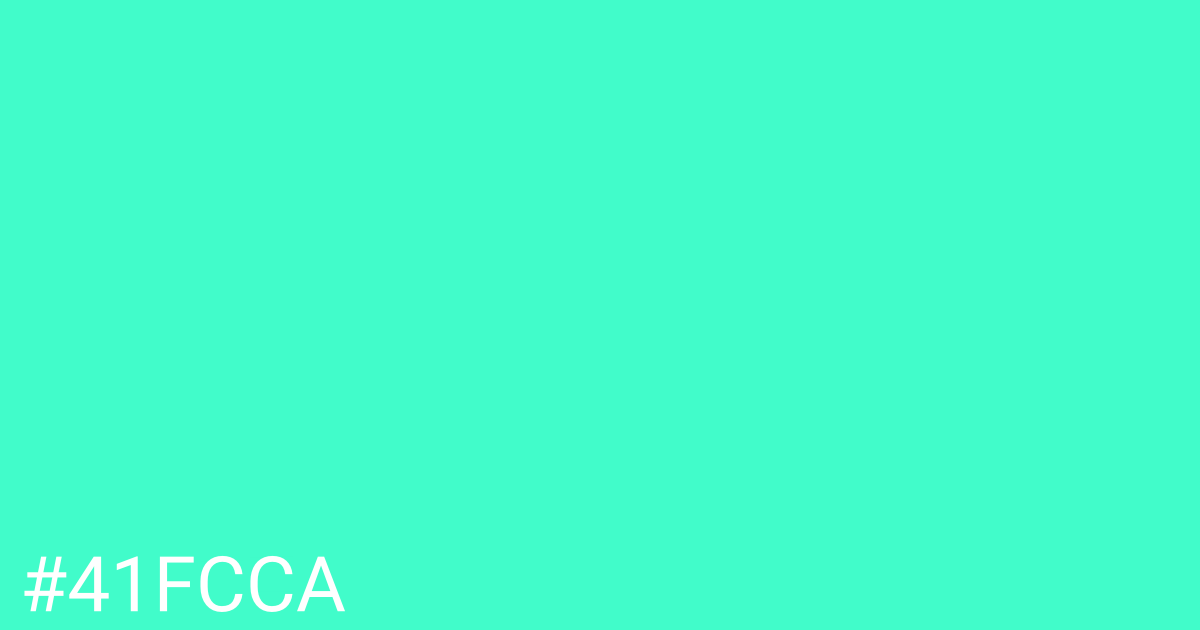 Hex color #41fcca graphic
