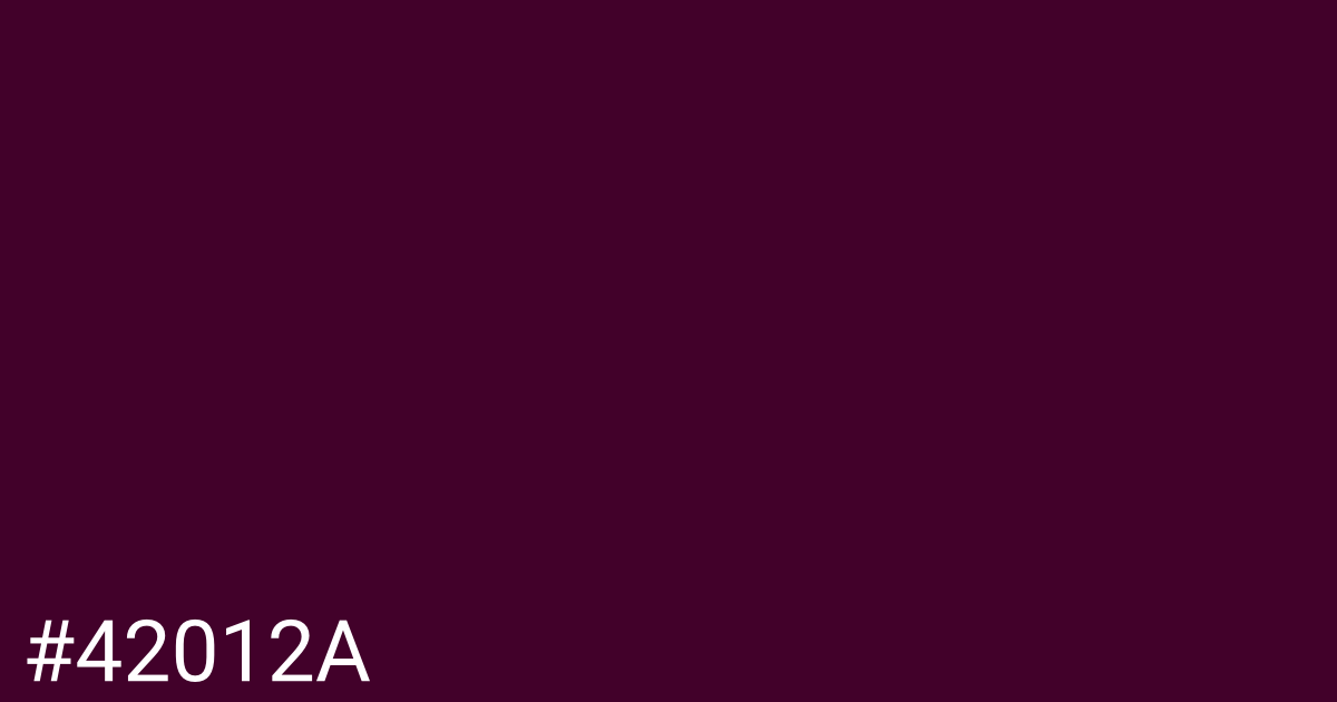 Hex color #42012a graphic