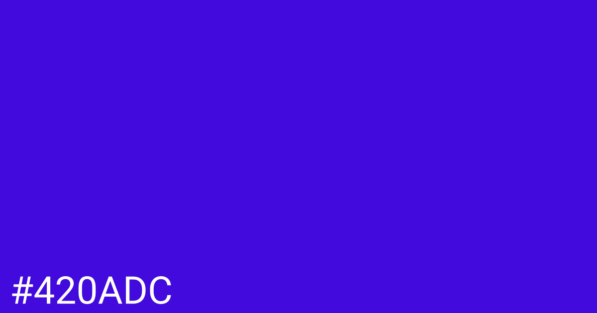 Hex color #420adc graphic