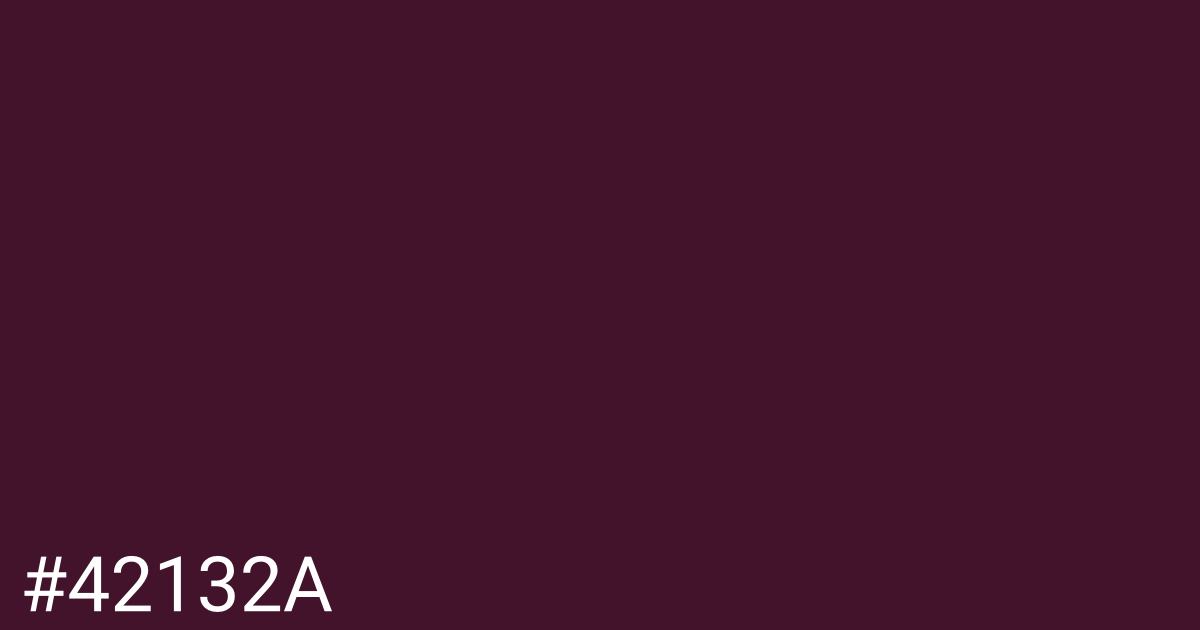 Hex color #42132a graphic