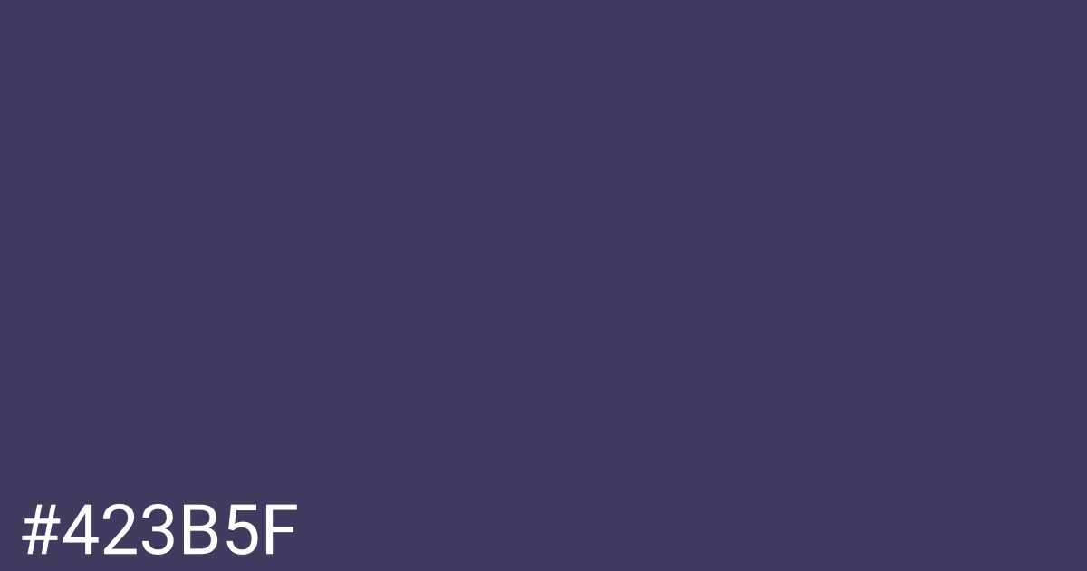 Hex color #423b5f graphic