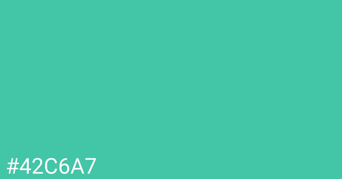 Hex color #42c6a7 graphic