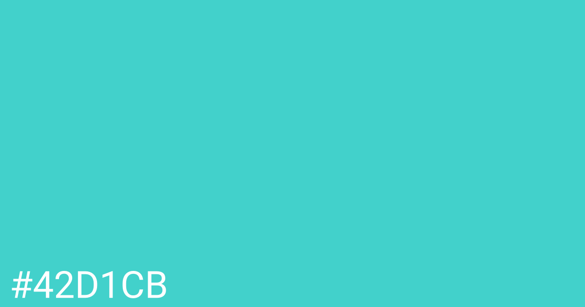 Hex color #42d1cb graphic