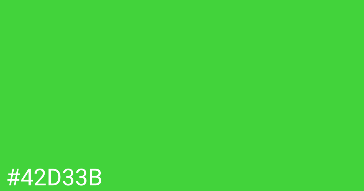 Hex color #42d33b graphic