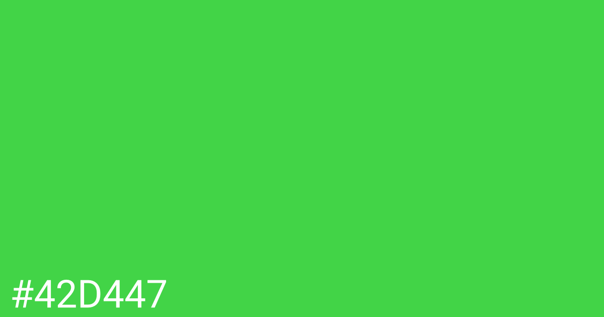 Hex color #42d447 graphic