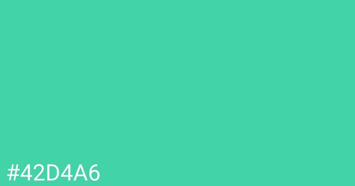 Hex color #42d4a6 graphic