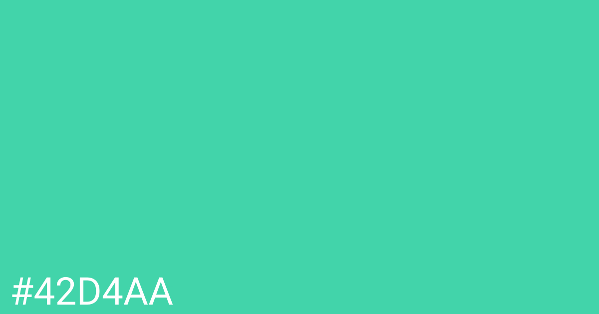 Hex color #42d4aa graphic