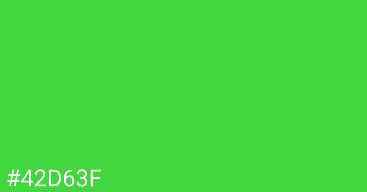 Hex color #42d63f graphic