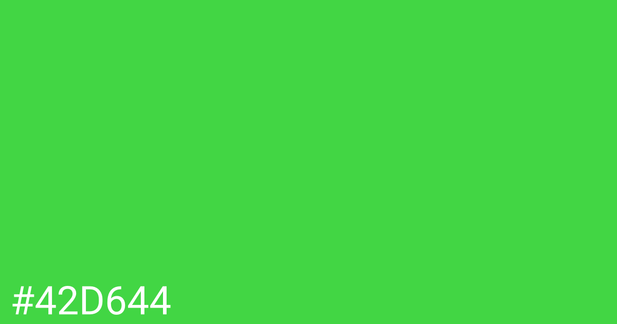 Hex color #42d644 graphic