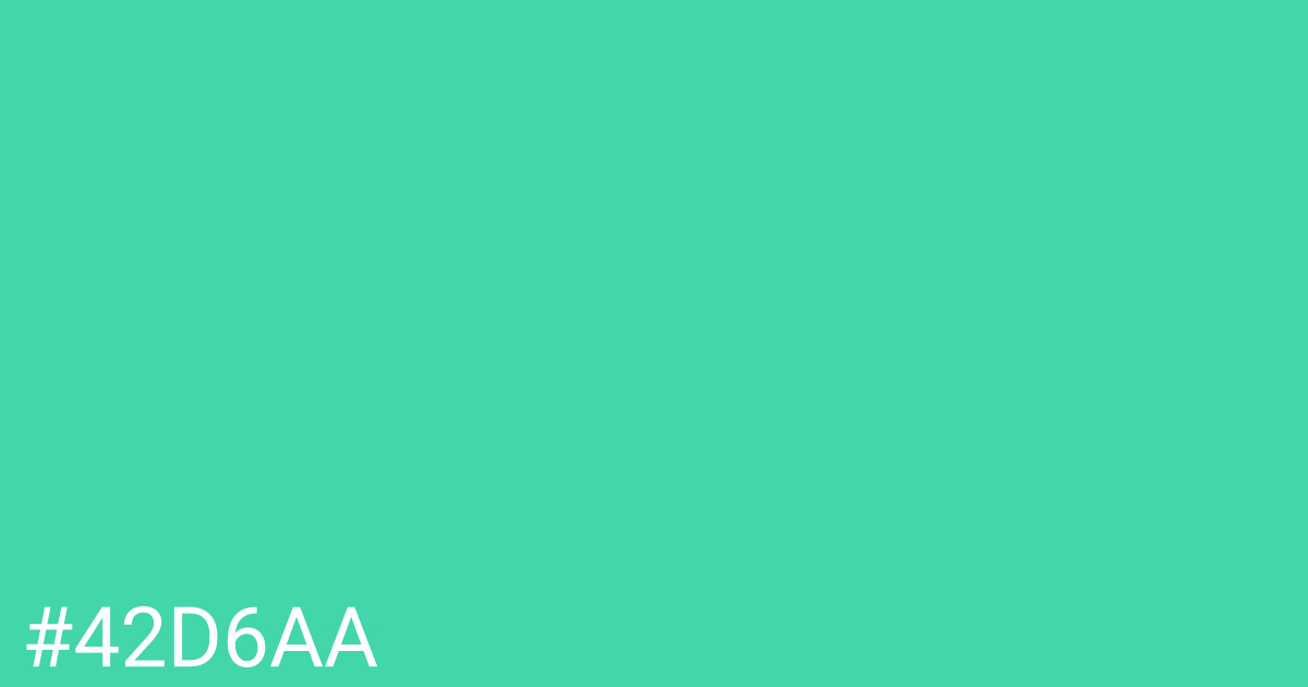 Hex color #42d6aa graphic